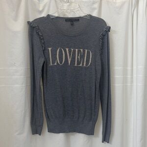 White House Black Market Gray Knit Top